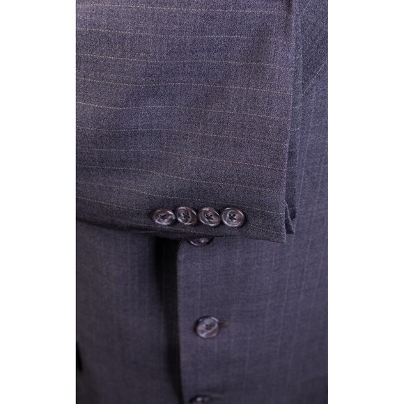 44R Classic-Fit Joseph Abboud GRAY PINSTRIPED Wool Three-Button Blazer Jacket - Picture 8 of 13